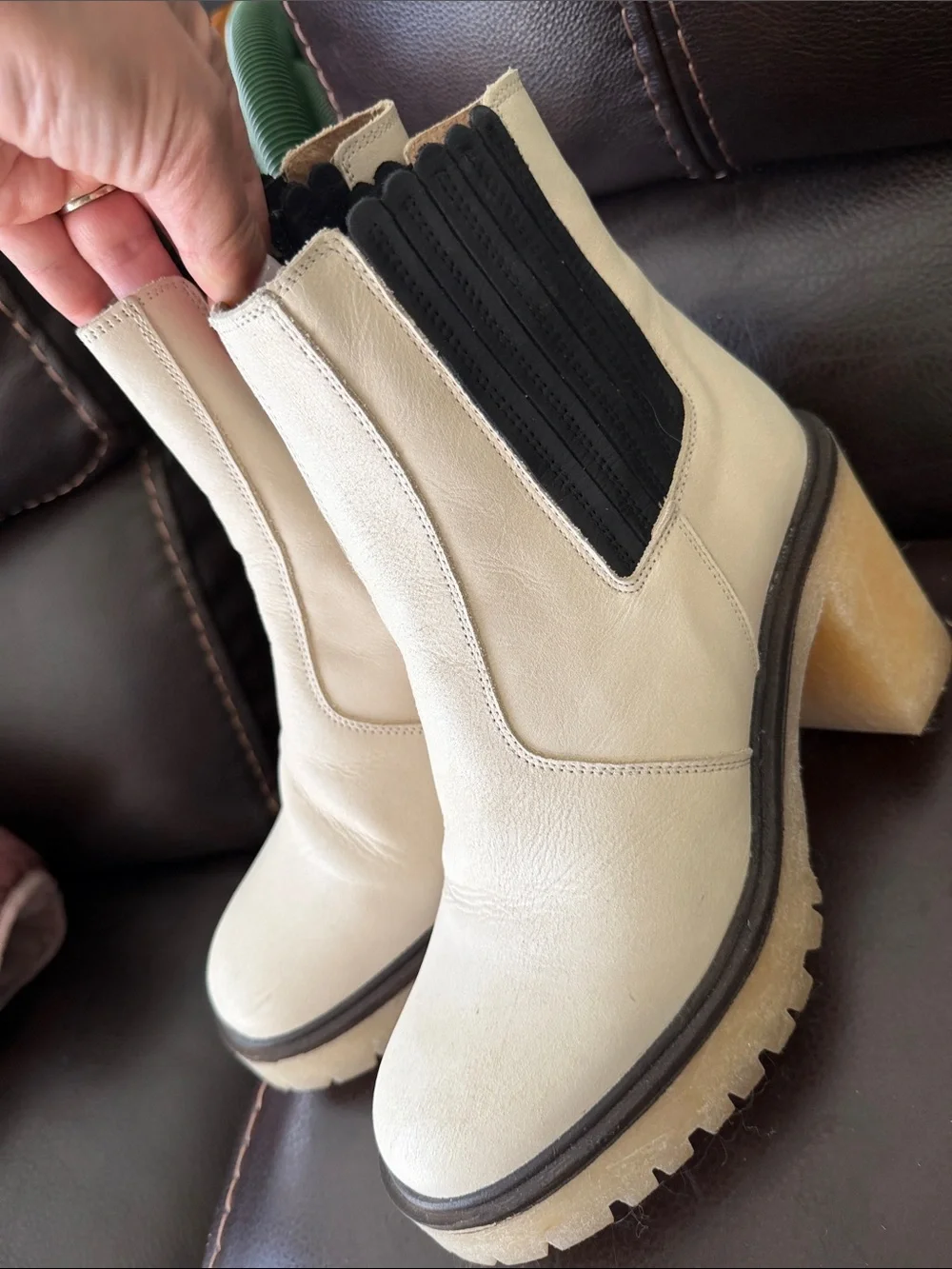 Free People cream leather